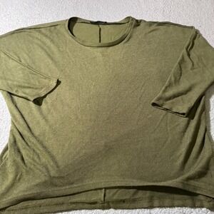 ZANZEA Collection Long Sleeve Shirt Olive Green Womens Size Small Round Neck Top